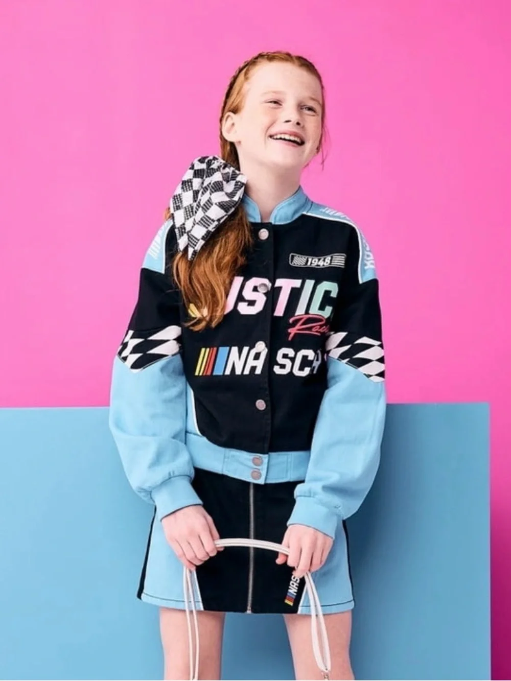 Justice NASCAR Racing Jacket - Black & Turquoise